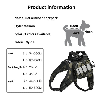 Tactical Dog Harness Backpack